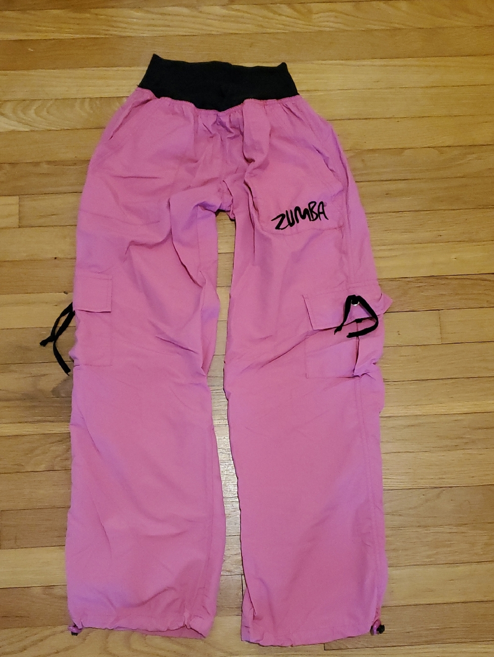 VTG Pink Zumba Fitness Baggy Cargo Dance Tassel Pants Joggers